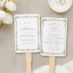 Gold Vintage Frame Classic Script Wedding Program Hand Fan<br><div class="desc">This elegant wedding program fan features couples monogram,  classic script and ornate vintage frame in gold colour,  simple and timeless,  great for modern classic wedding,  romantic vintage wedding,  and formal traditional wedding. 
See all the matching pieces in collection</div>