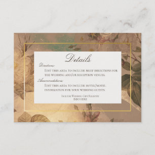 Gold Vintage Glam Floral Modern Details Enclosure Card