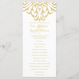 Gold Vintage Glamour Elegance Wedding Program