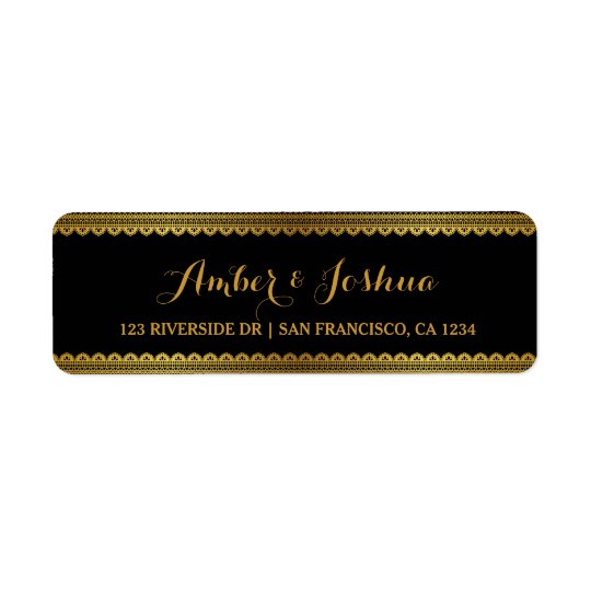 Gold Vintage Lace Gatsby Return Address Label