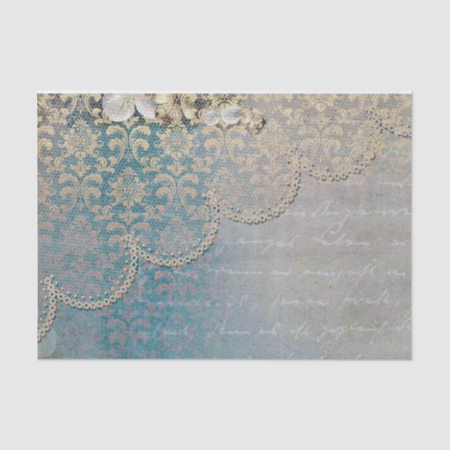 Gold Vintage Lace  Tissue Paper (Front)