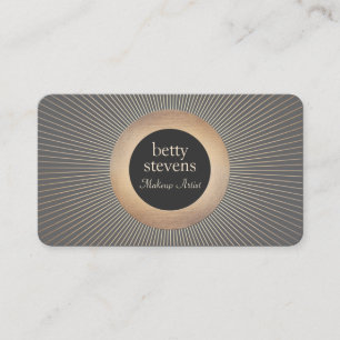 Gold Vintage  Makeup Artist Glamourous Chic Black Business Card