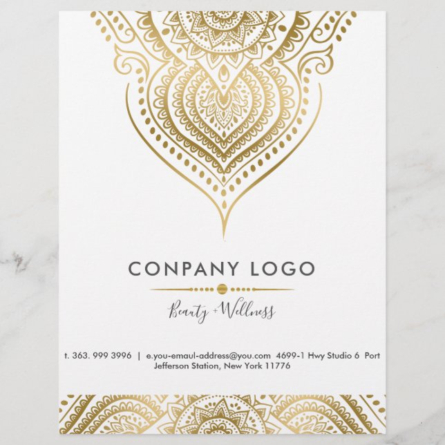 Gold Vintage Paisley Mandala Flyer (Back)