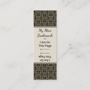 Gold Vintage Pinwheel Damask Personalized Mini Business Card