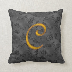 Gold Vintage Rose C Throw Pillow