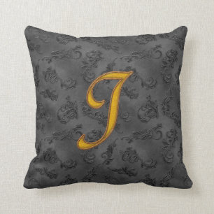 Gold Vintage Rose I Throw Pillow