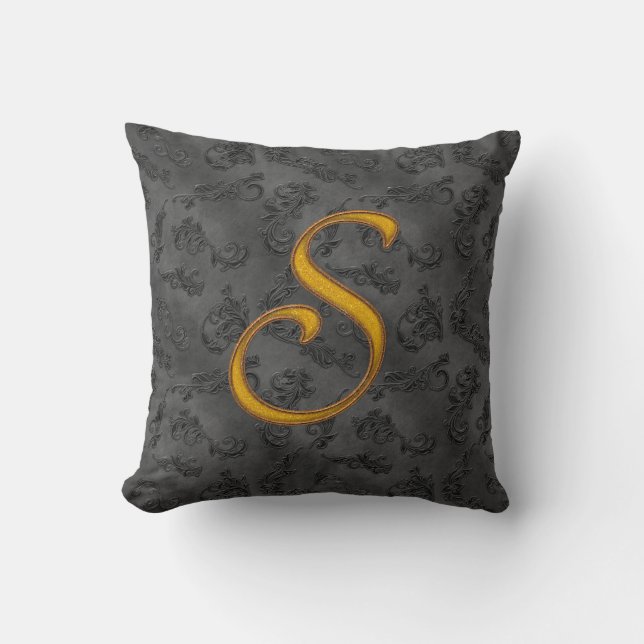 Gold Vintage Rose S Throw Pillow (Front)