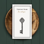 Gold Vintage Skeleton Key Antique Furniture Store Business Card<br><div class="desc">Antique skeleton key etching. A truly elegant design. Add,  arrange and re-size text as desired. Need help? Feel free to contact me and I'll happy to assist.</div>