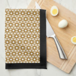 Gold Vintage Starburst Pattern | Black Kitchen Towel<br><div class="desc">This simple geometric patterned kitchen towel features a simple clean mid-century modern inspired gold starburst pattern. A geometric starburst pattern of sparkly gold and copper stars, trimmed in black. Each starburst features a light golden star overlapping with a larger sparkly copper starburst to create a white circle in the centre,...</div>
