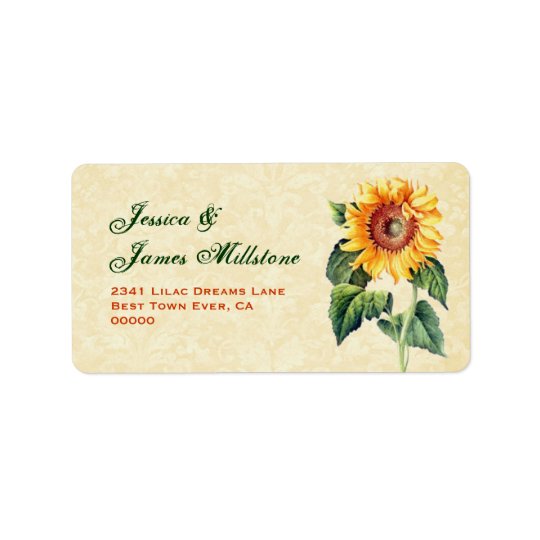 Gold Vintage Sunflower