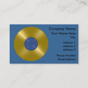 Gold Vinyl Record Album Business Card