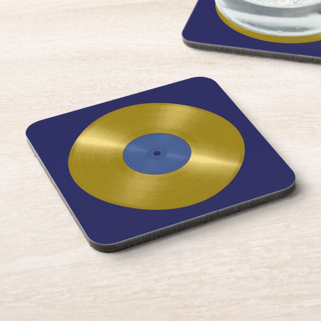 Gold Vinyl Record Album Coaster (Left Side)