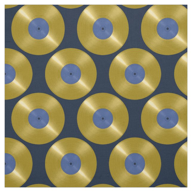Gold Vinyl Record Album Fabric (Swatch)