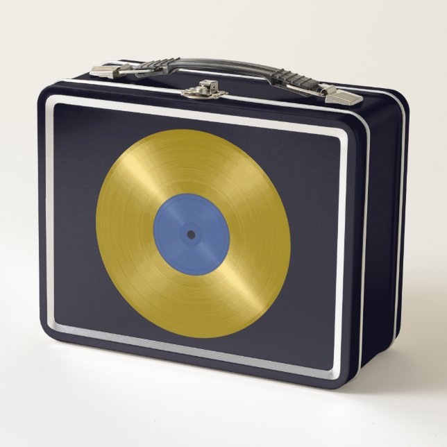 Gold Vinyl Record Album Metal Lunch Box (Front)