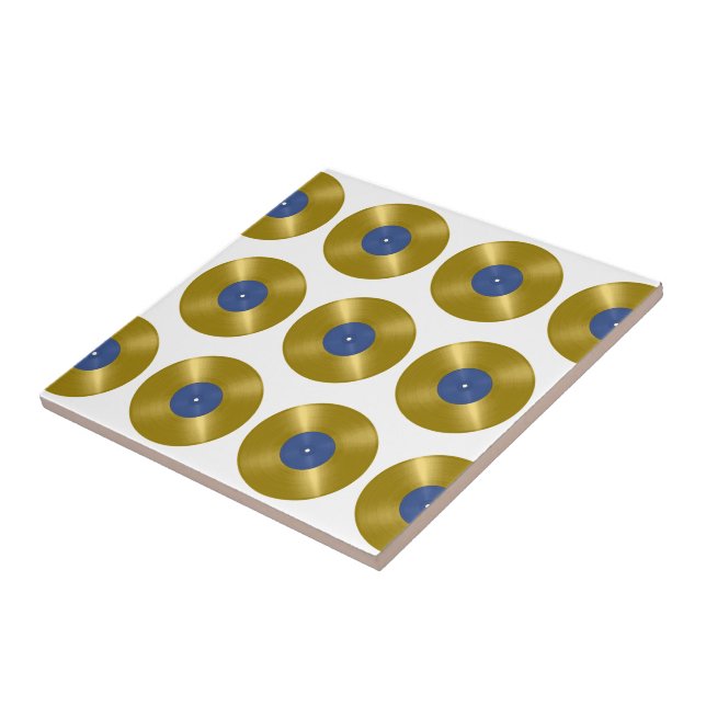 Gold Vinyl Record Album Tile (Side)