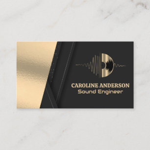 Gold Vinyl Record Sound Audio Logo Business Card
