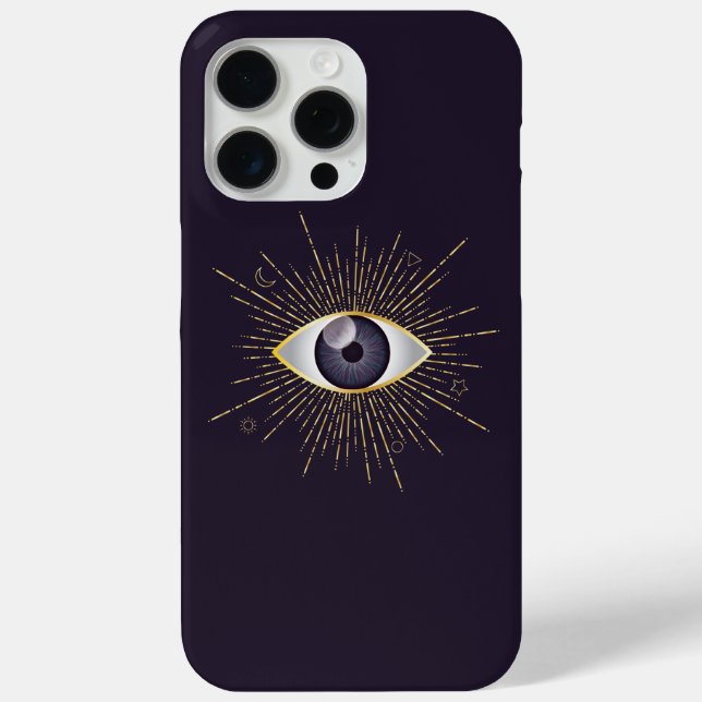 Gold & Violet Mystic Evil Eye Nazar Mati Case-Mate iPhone Case (Back)