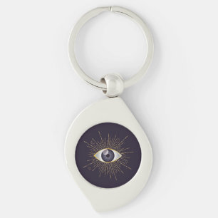Gold & Violet Mystic Evil Eye Nazar Mati Keychain