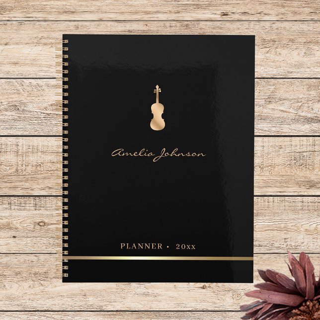 Gold Violin Elegant Music 2026 Annuel Planner (Créateur téléchargé)