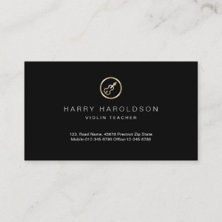 Gold Violin Icon Violin Teacher Business Card