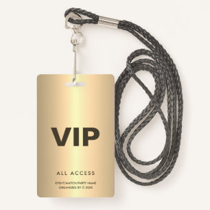  Gold VIP All Access Event Concert Match Party QR Badge