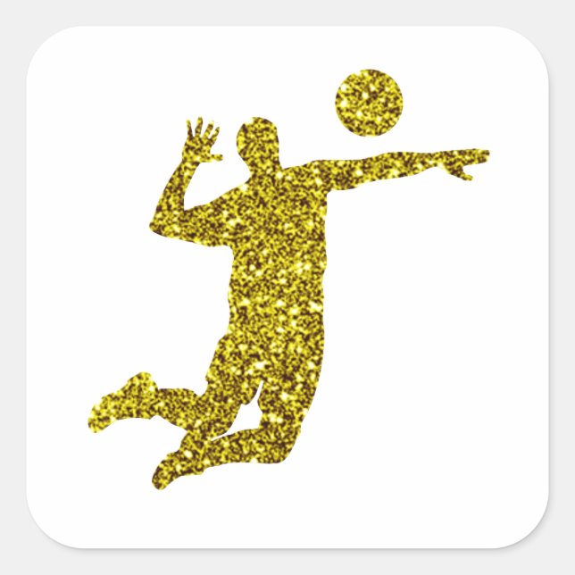 Gold Volleyball Sticker (Front)