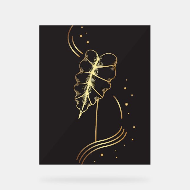 Gold wall art acrylic sign (Front)