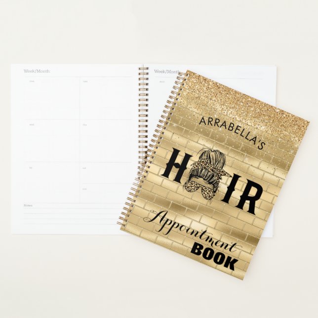 Gold Wall Hair Stylist Appointment Book Planner (Display)