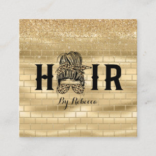 Gold Wall Hair Stylist Appointment Card Messy Bun