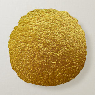 Gold wall texture designabstract, ancient, antique round pillow