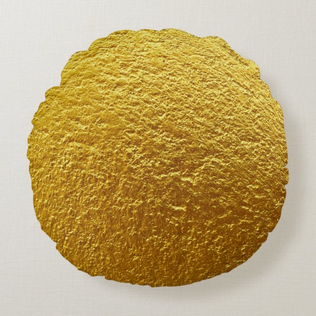 Gold wall texture designabstract, ancient, antique round pillow (Front)