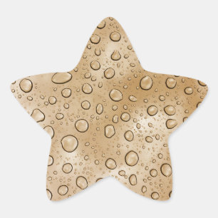 Gold Water Drip Fun Star Sticker