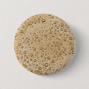 Gold water droplets 2 inch round button