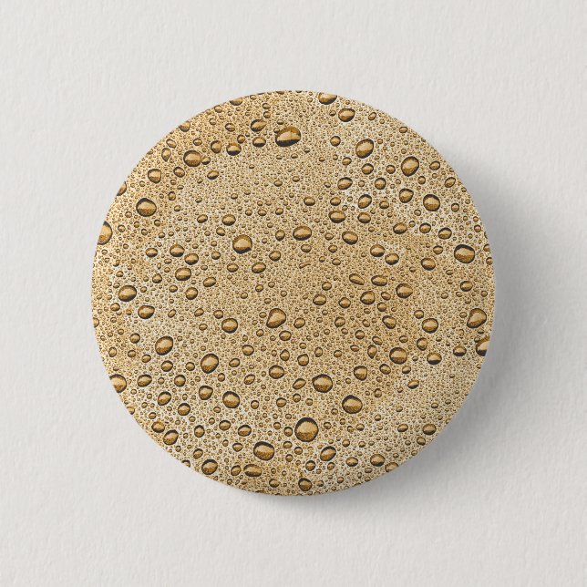Gold water droplets 2 inch round button (Front)