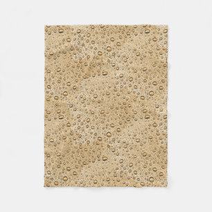 Gold water droplets fleece blanket