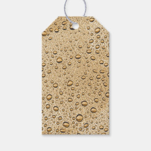 Gold water droplets gift tags