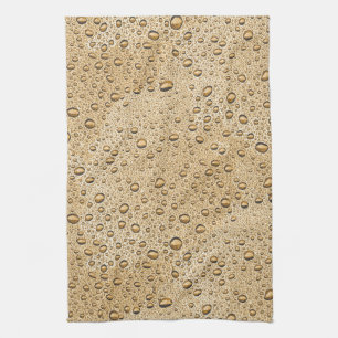 Gold water droplets kitchen towel