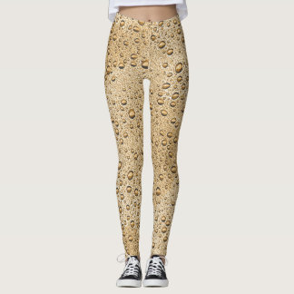 Gold water droplets leggings