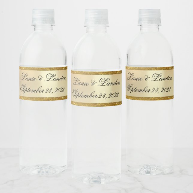 GOLD WATER LABEL  (Bottles)