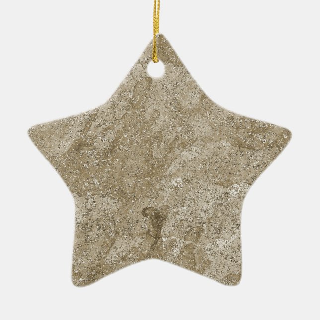 Gold Watercolor Abstract Ceramic Ornament (Front)