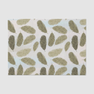 Gold Watercolor Feathers Tissue Paper