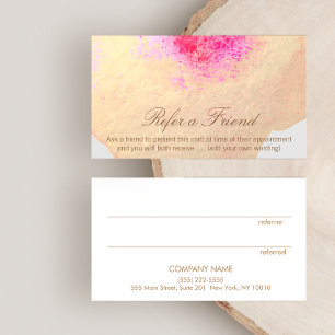 Gold Watercolor Large Floral Customer Referral Card