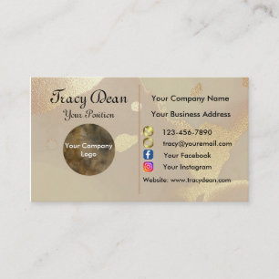 Gold Watercolor Logo personnalisé Carte de visite 
