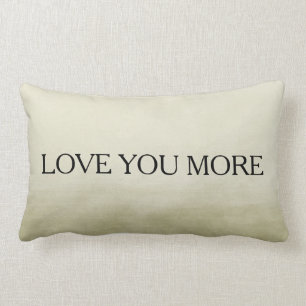 Gold Watercolor Love You Lumbar Pillow