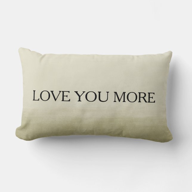 Gold Watercolor Love You Lumbar Pillow (Front)