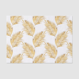 Gold Watercolor Palm Fronds Tissue Paper