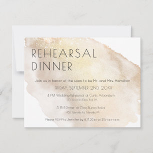 Gold Watercolor Rehearsal Dinner Enclosure Card