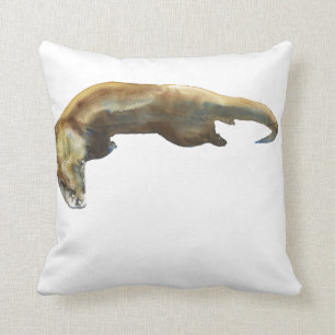 Gold watercolour on paper throw pillow