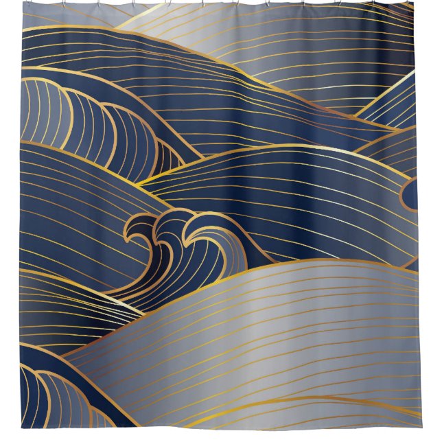 Gold Wave Lines, Abstract Vintage. (Front)