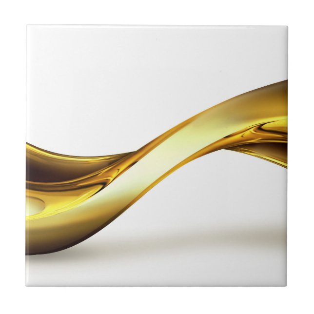Gold Wave on White Pretty Tile (Front)